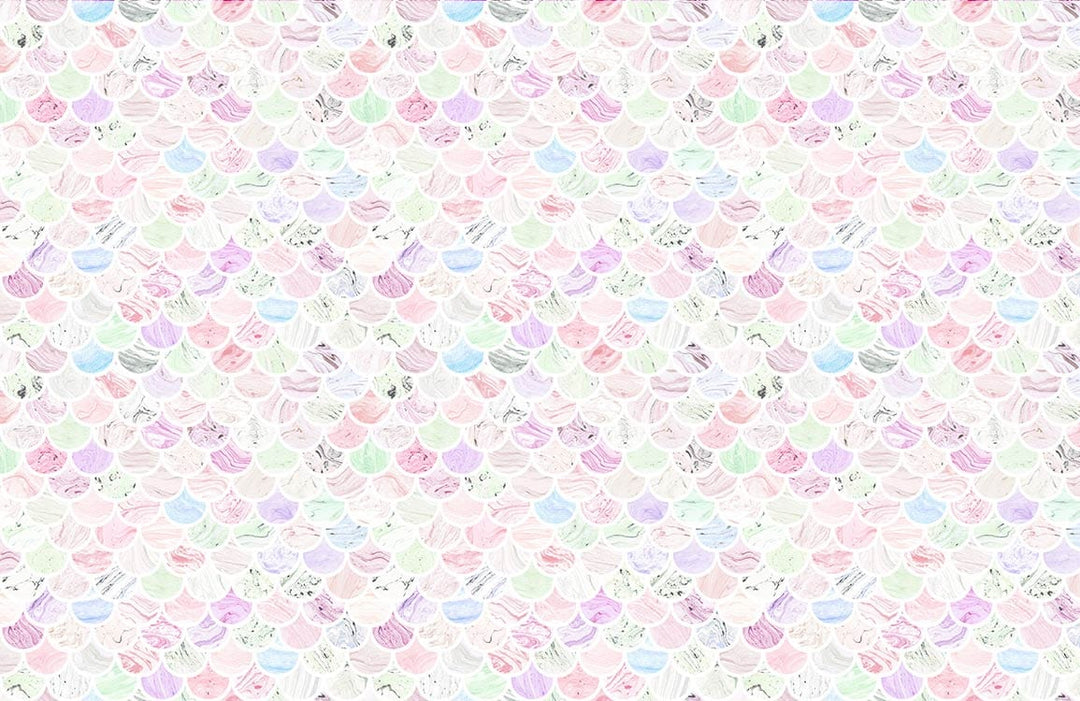 Pastel Scallop Shell Pattern Wallpaper - Soft Coastal Multi-Coloured Design