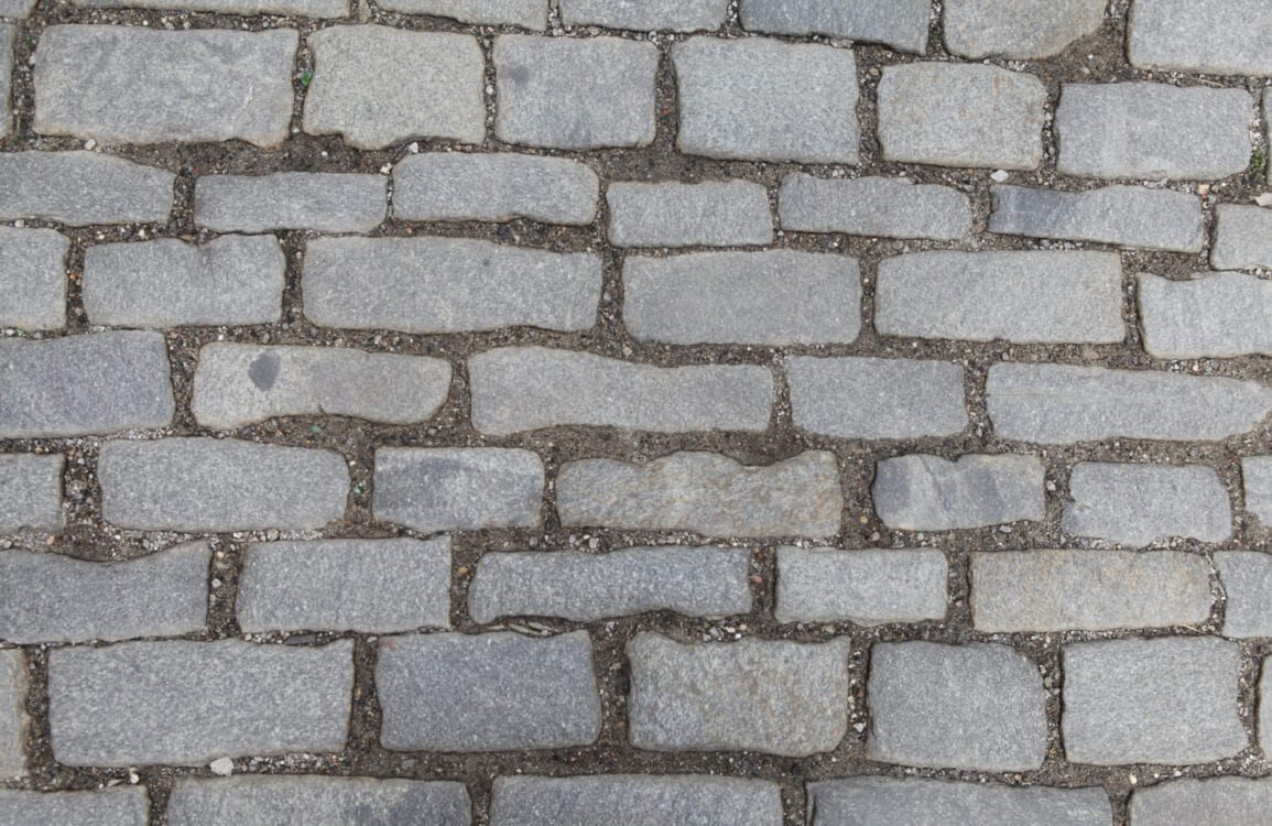 Rustic Grey Cobblestone Street Pattern Wallpaper - Vintage Stone Style Decor