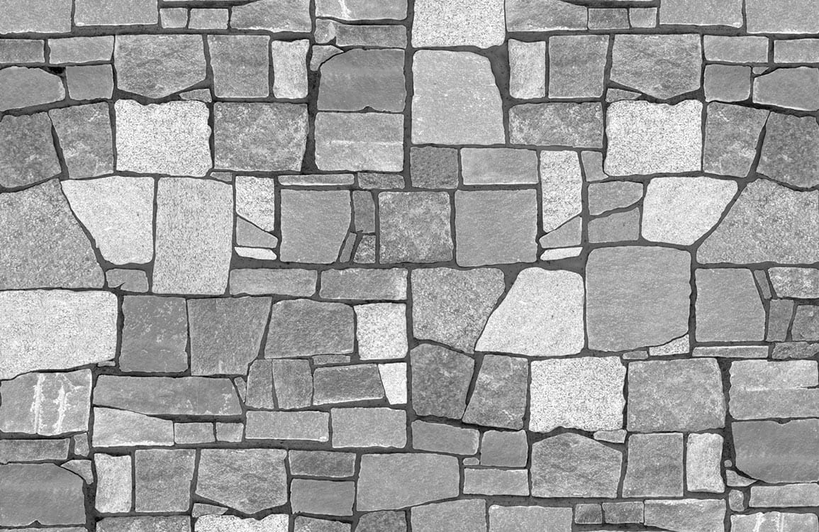 Grey Stone Brick Patterned Rustic Wall Mural Wallpaper Decor