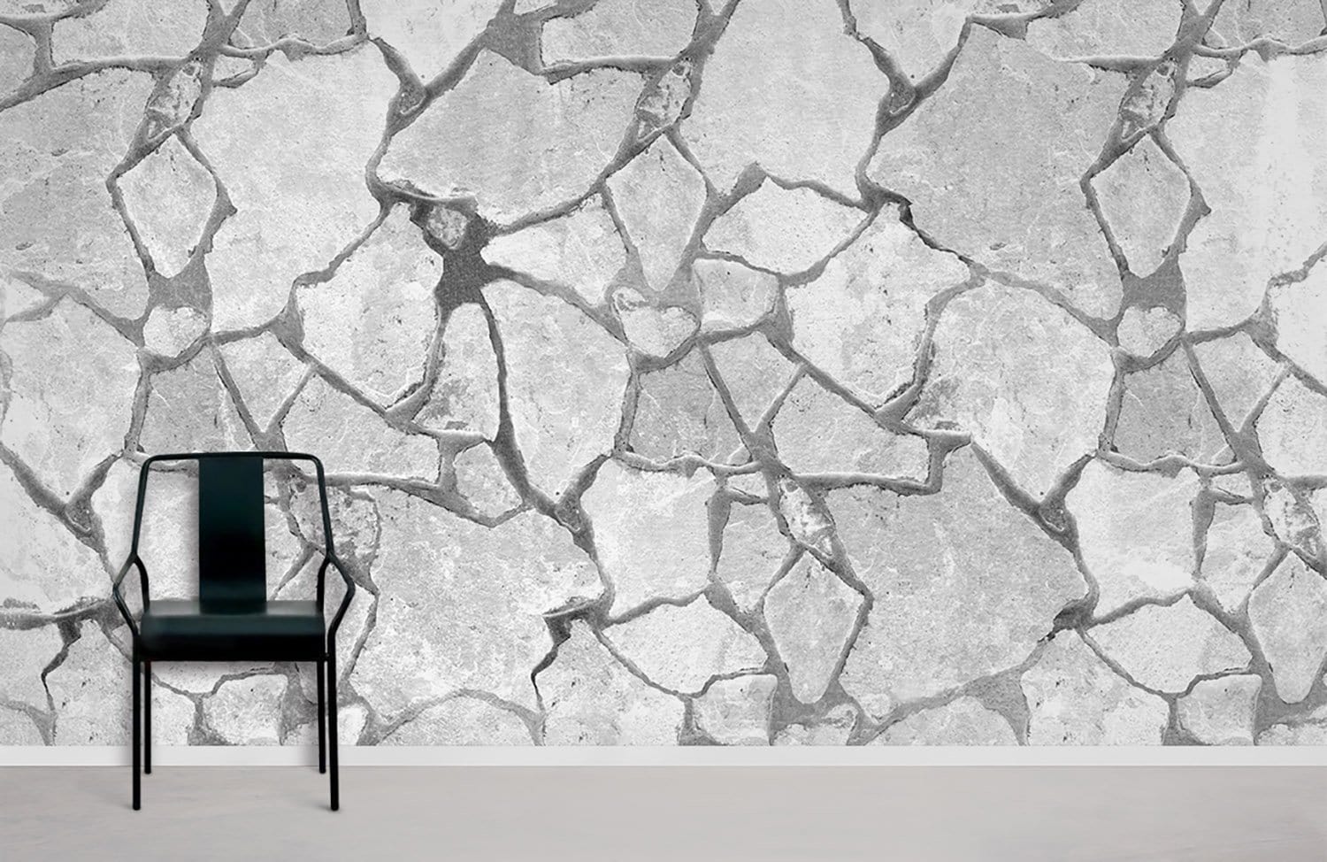 Gray Cracking Wallpaper Mural