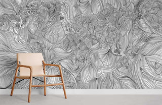 Gray Crossing Lines Wallpaper Mural