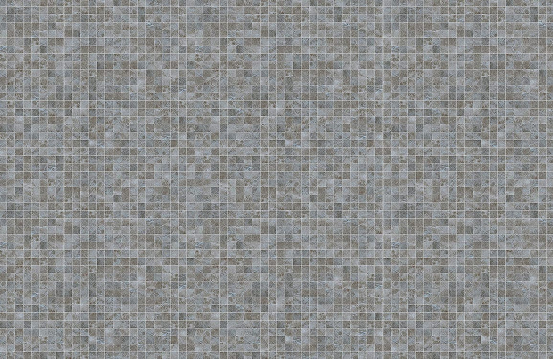 Elegant Grey Mosaic Tile Pattern Wallpaper for Modern Interior Decor