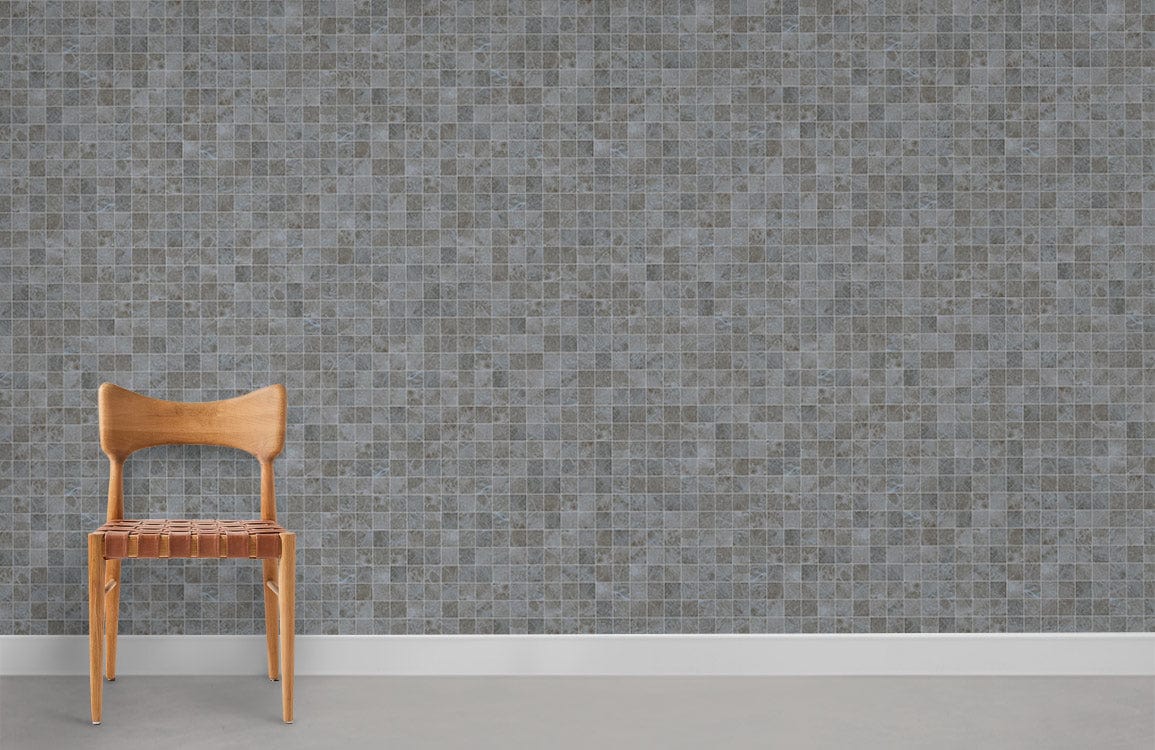 Gray Mosaic Wallpaper Mural Room