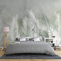 Green Feather Leaves Wallpaper Mural