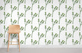 Green Floral Pattern Wallpaper Mural