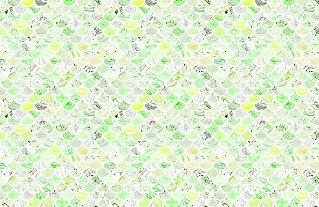 Refreshing Citrus Green Scallop Pattern Wallpaper for Modern Home Decor