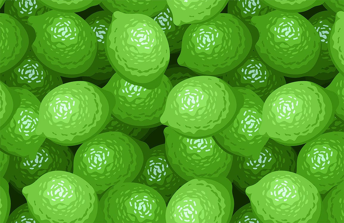 Green Lemons Wallpaper Mural