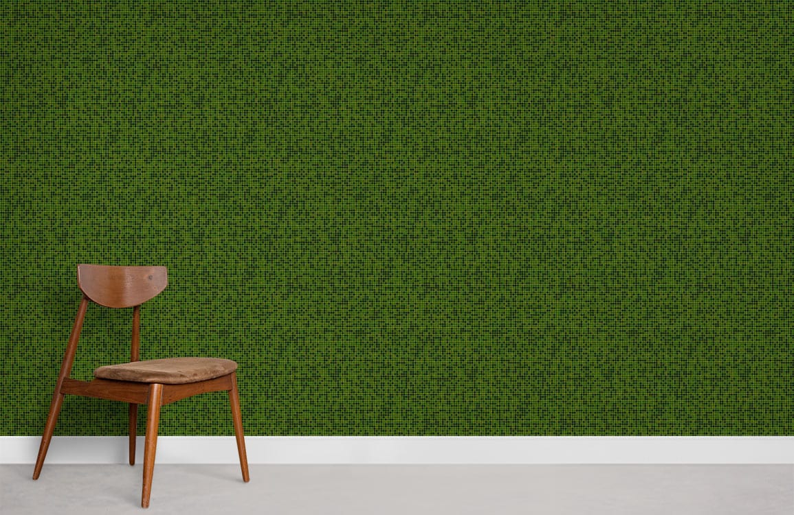 Green Mosaic Wallpaper Mural Room