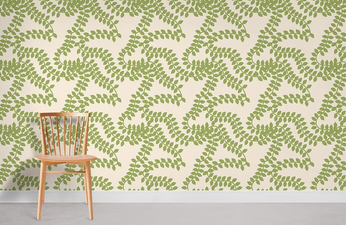 Green Vine Mural Wallpaper Room