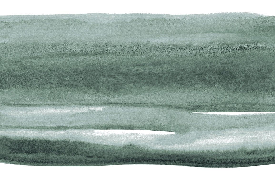Tranquil Sage Green Watercolour Landscape Mural Wallpaper for Interior Elegance