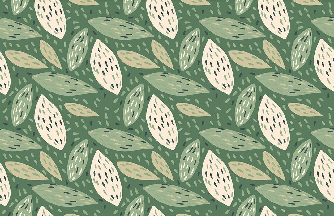 Botanical Green Leaf Patterned Wallpaper for Stylish Home Decor