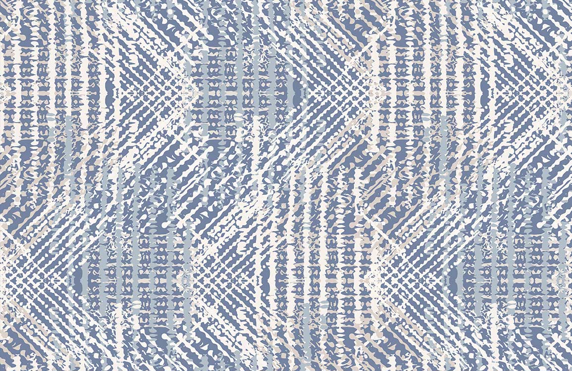 Elegant Blue and Beige Geometric Patterned Wallpaper for Modern Interiors