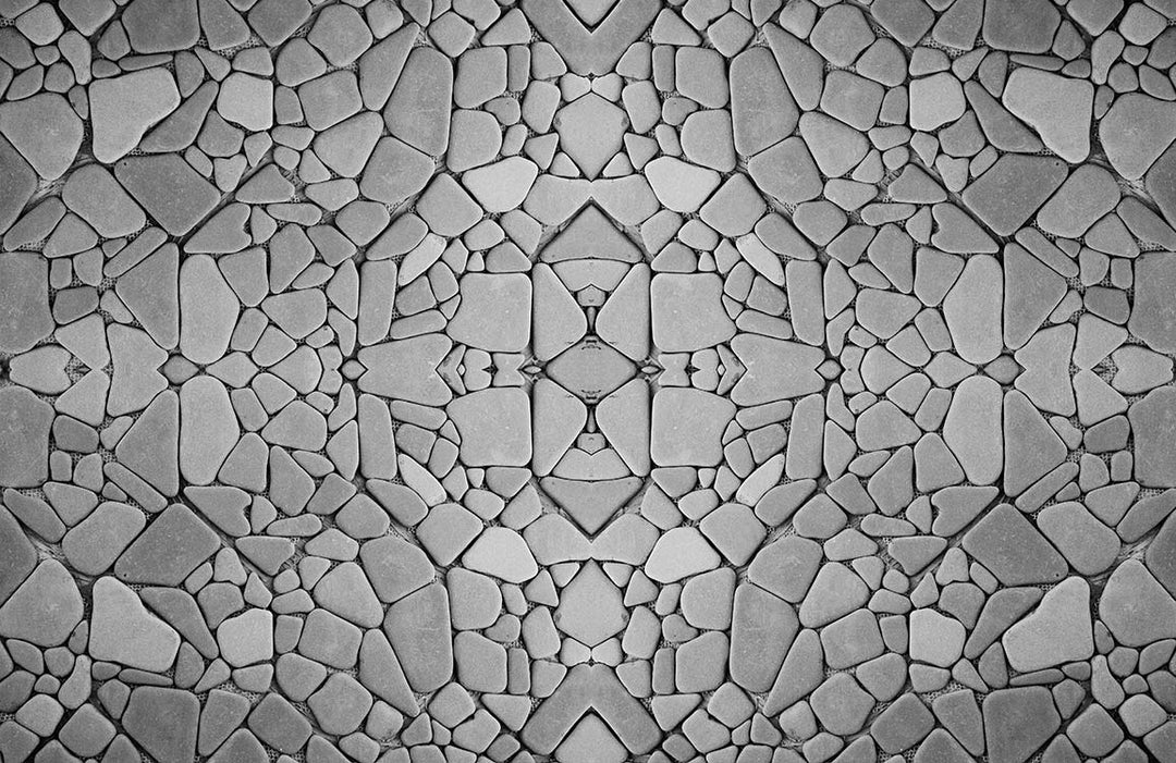 Grey Stone Mosaic Pattern Wallpaper - Modern Geometric Wall Décor Design