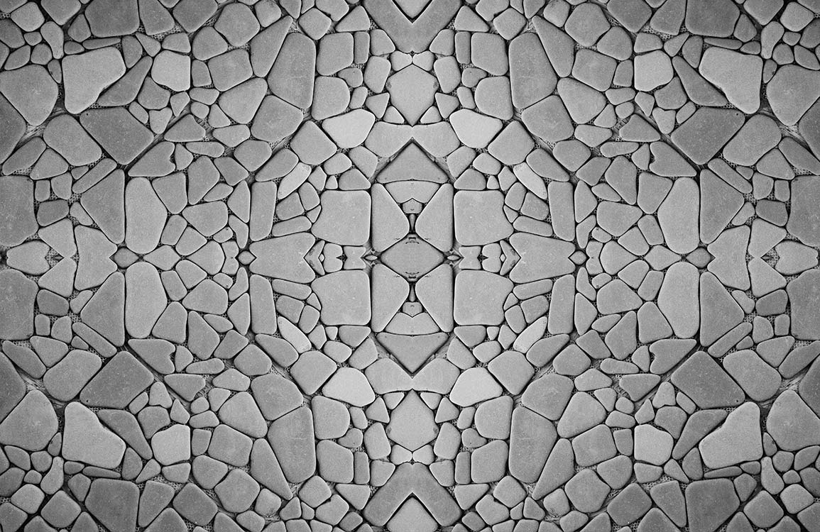 Grey Stone Mosaic Pattern Wallpaper - Modern Geometric Wall Décor Design