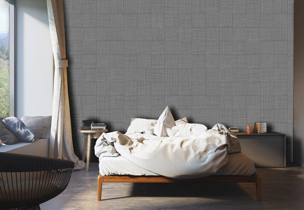 Contemporary Grey Textured Linen Pattern Wallpaper for Stylish Modern ...