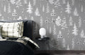 Grey Watercolor Forest Wallpaper Mural