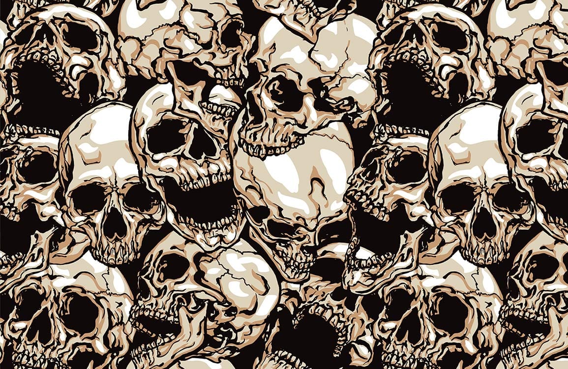 Hand-paint Skeleton Wallpaper Mural