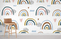 Hand Painted Rainbow Wallpaper Mural