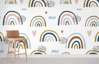 Hand Painted Rainbow Wallpaper Mural
