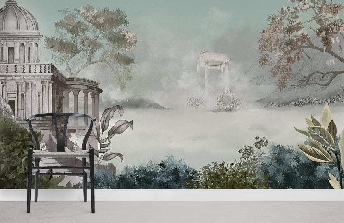 Hazy Castle ll Wallpaper Mural
