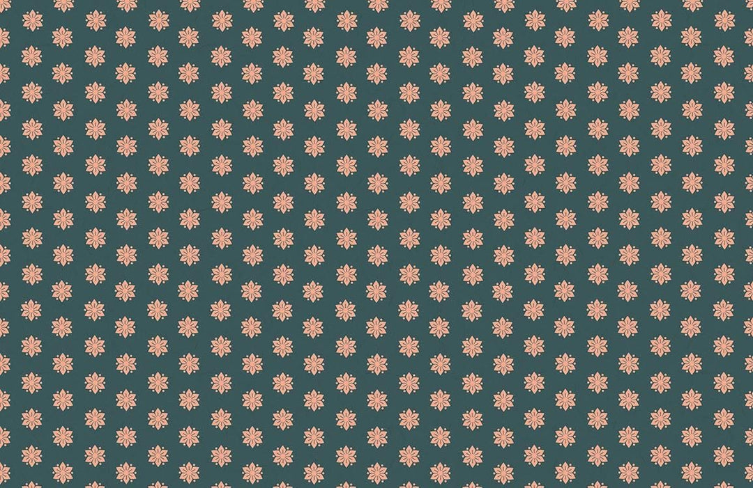 Vintage Floral Pattern Wallpaper in Green and Pink for Elegant Interiors