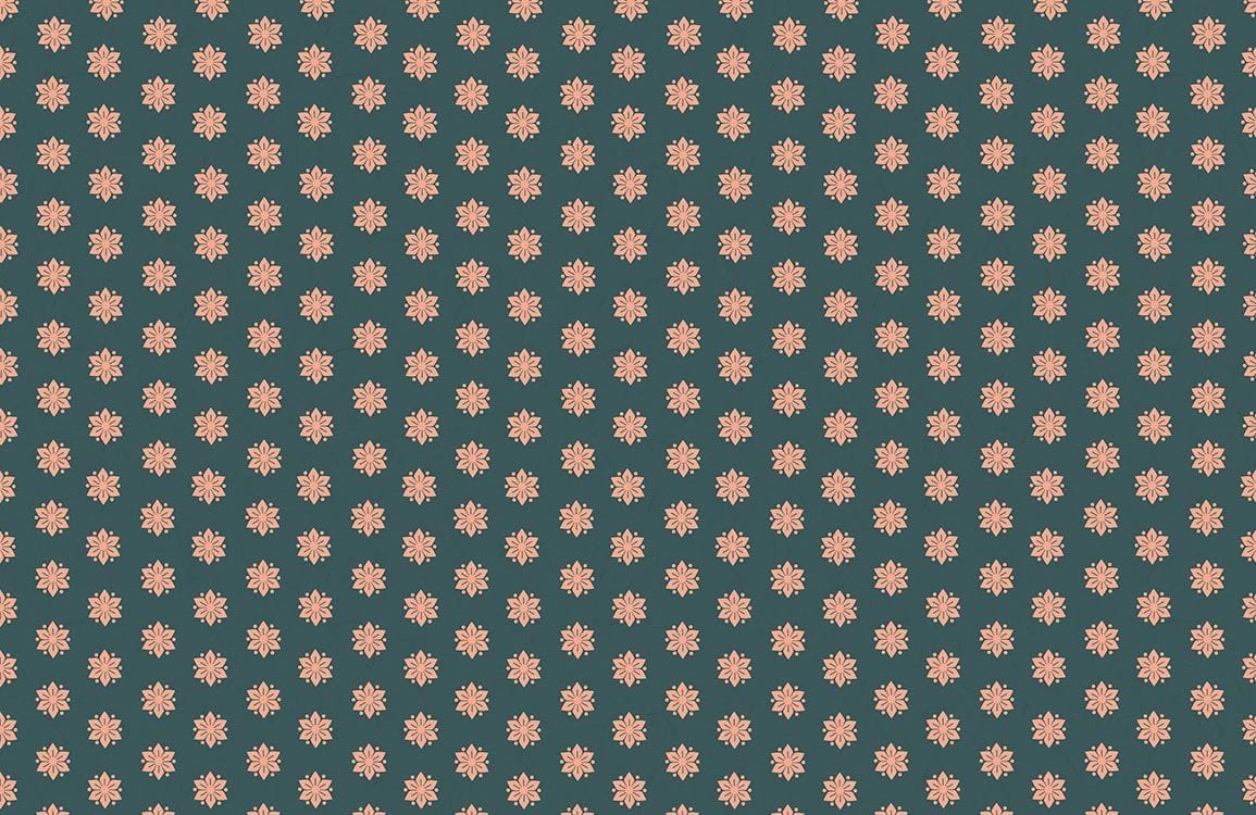 Vintage Floral Pattern Wallpaper in Green and Pink for Elegant Interiors