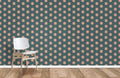 Hexagonal Flowers Wallpaper Mural