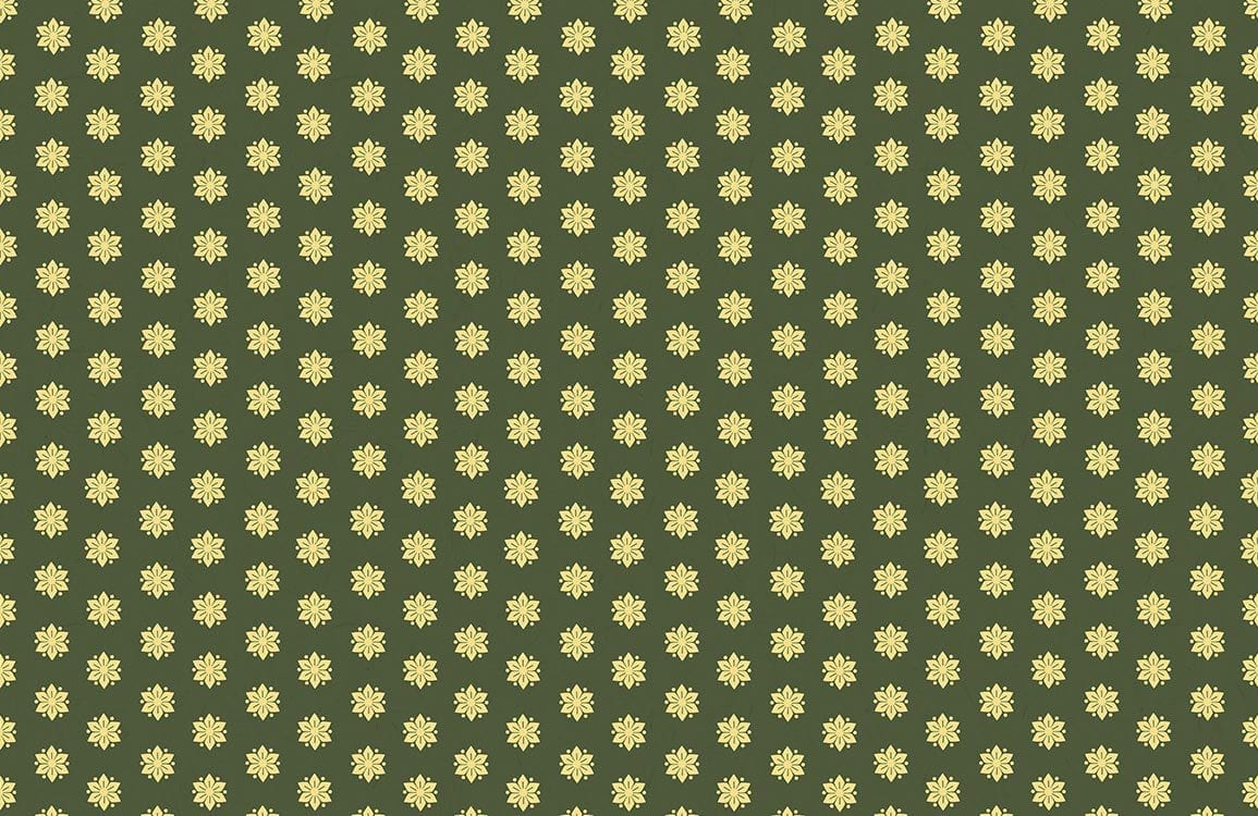 Vintage Olive Green Wallpaper with Floral Pattern for Elegant Interiors