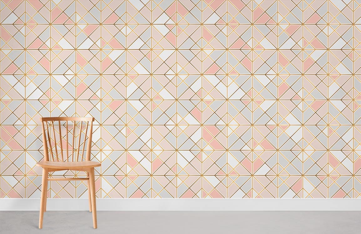 Horizontal Geometric Squares ll Wallpaper Mural Room