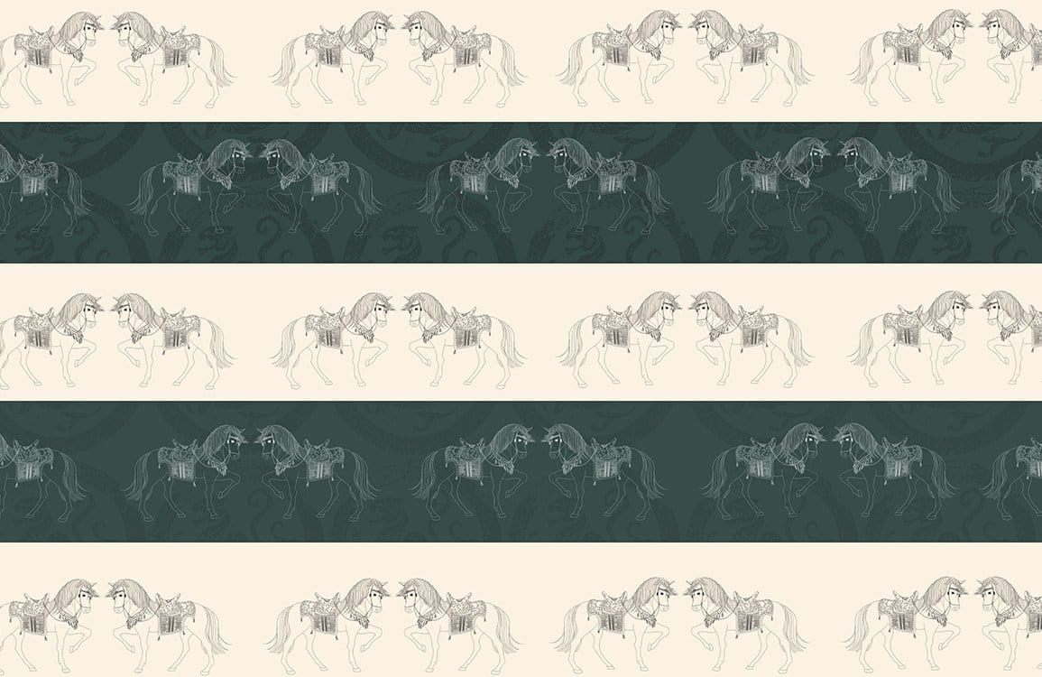Horse Pattern Wallpaper Mural