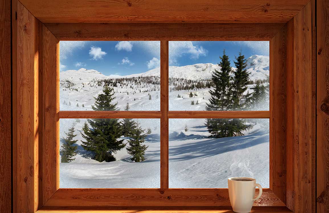 Cozy Winter Wonderland Scenic View Mural Wallpaper for Home Décor