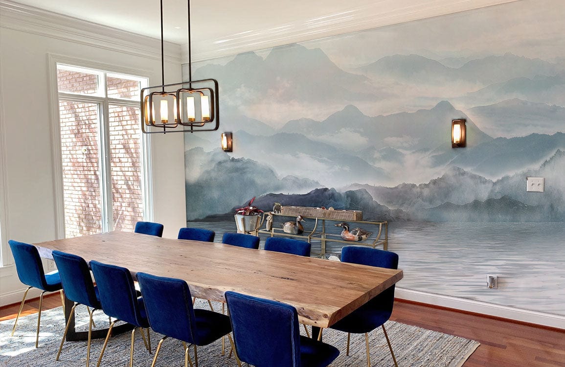 Ink Foggy Mountain Wallpaper Mural