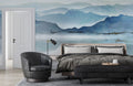 Ink Mountain Lake Wallpaper Mural