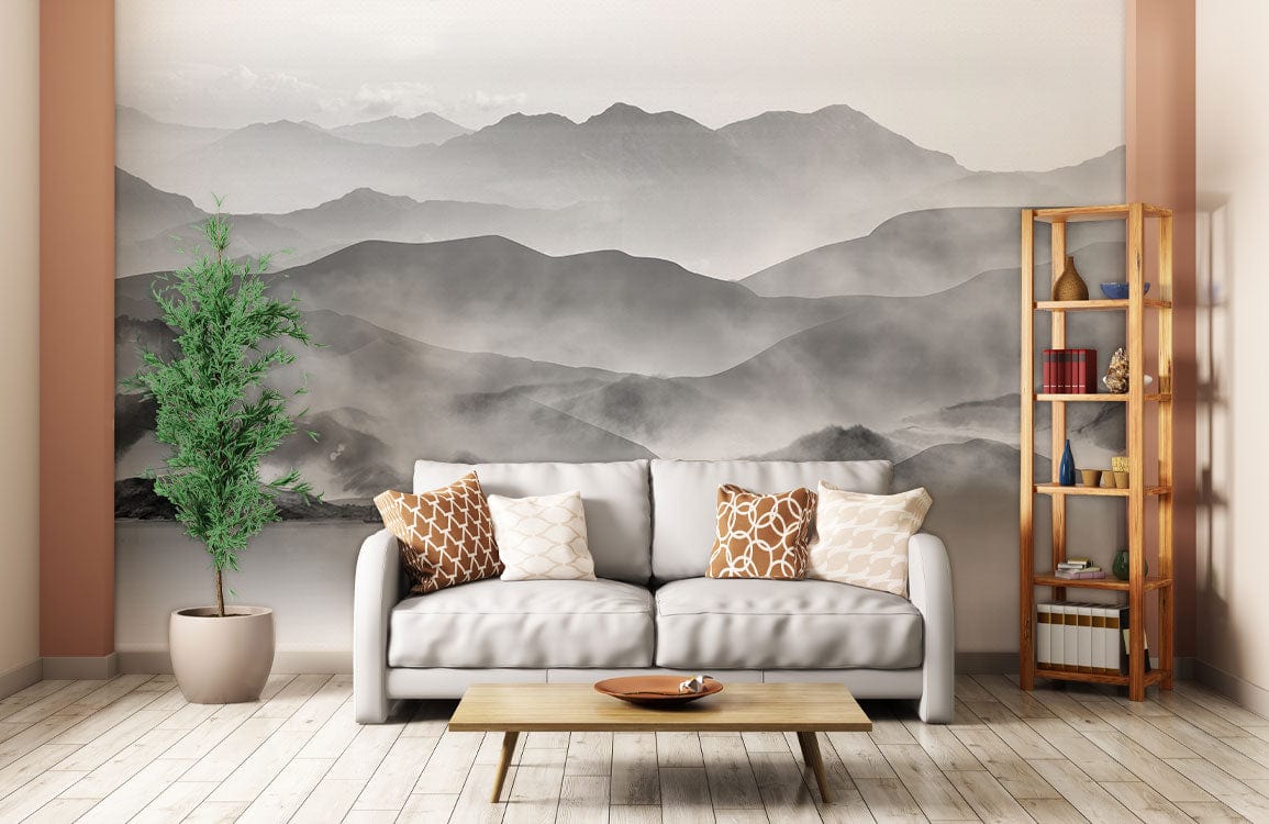 Ink Mountains Wallpaper Mural