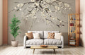 Ink Painting Branches Wallpaper Mural