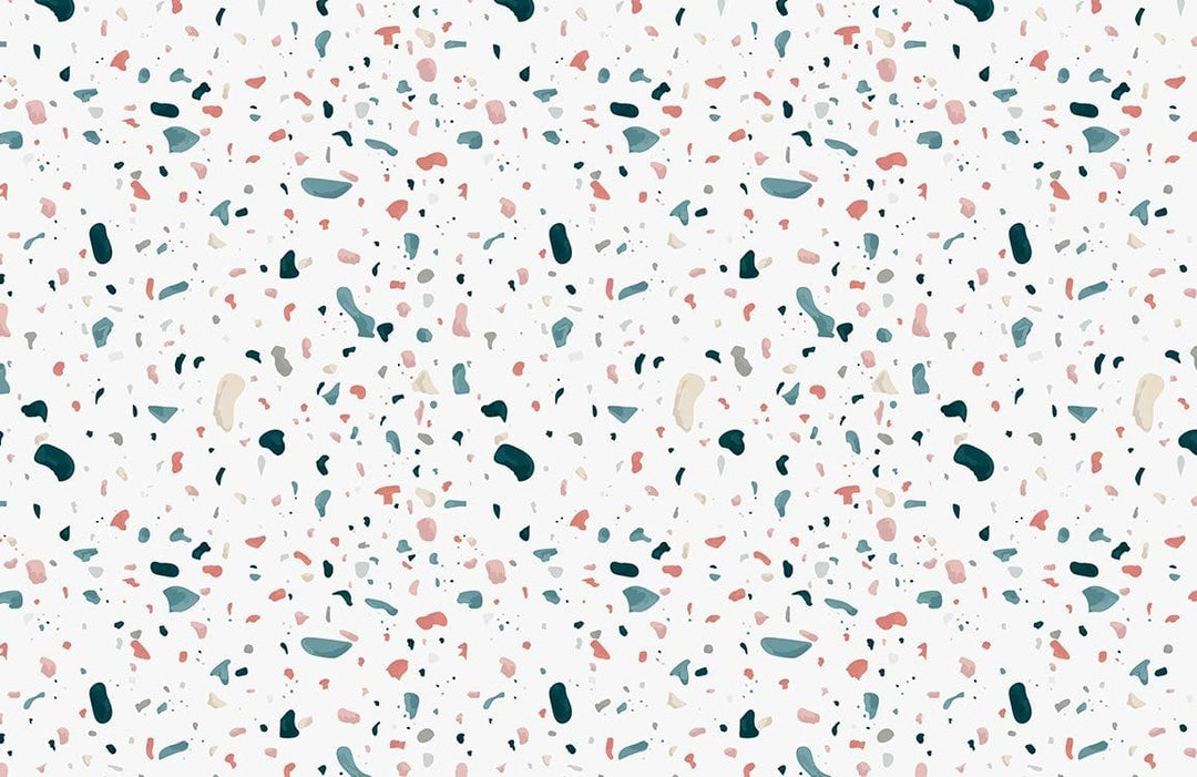 Modern Multicolour Terrazzo Pattern Wallpaper - Contemporary Abstract Design