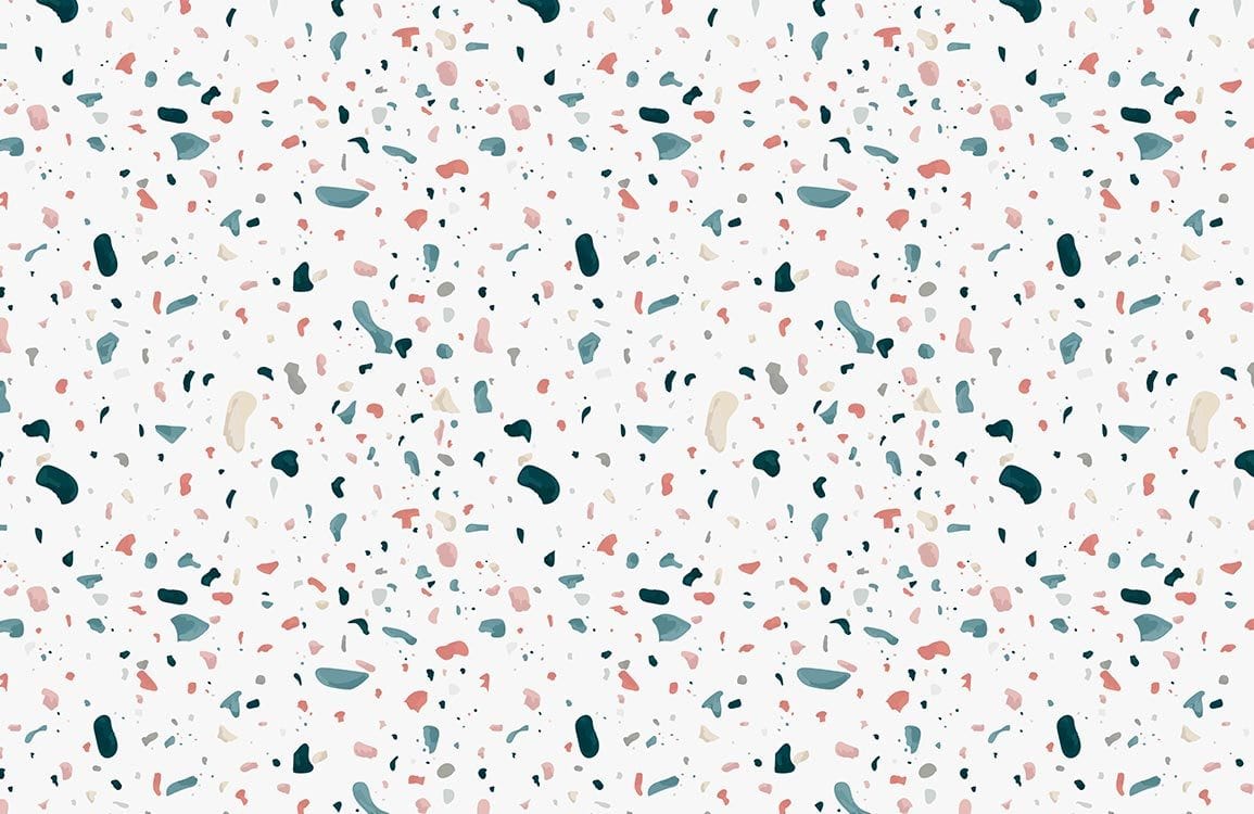 Modern Multicolour Terrazzo Pattern Wallpaper - Contemporary Abstract Design