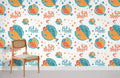Colourful Flat Fish Wallpaper Mural