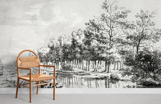 Landscape with Cows Wallpaper Mural