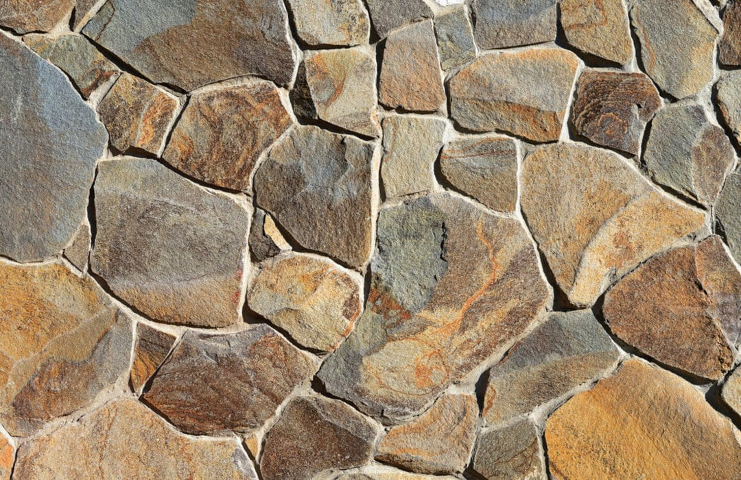 Rustic Stone Wall Mural Wallpaper with Natural Earth Tone Pattern
