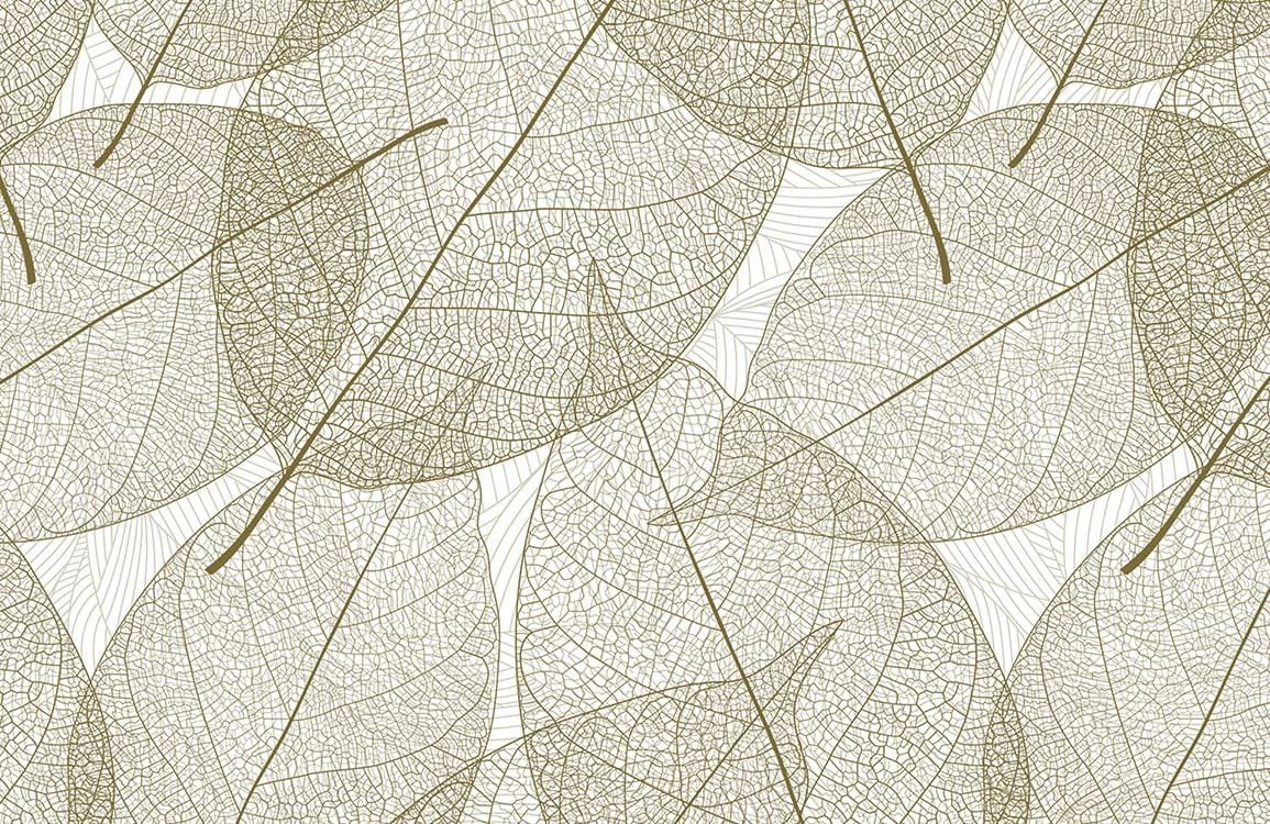 Elegant Beige Leaf Vein Pattern Wallpaper for Natural Chic Interiors