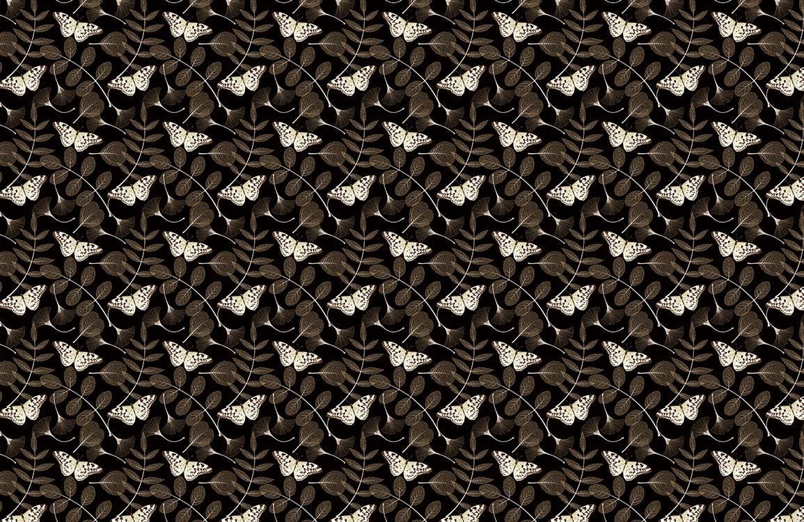 Leaf and Butterfly Wallpaper Mural