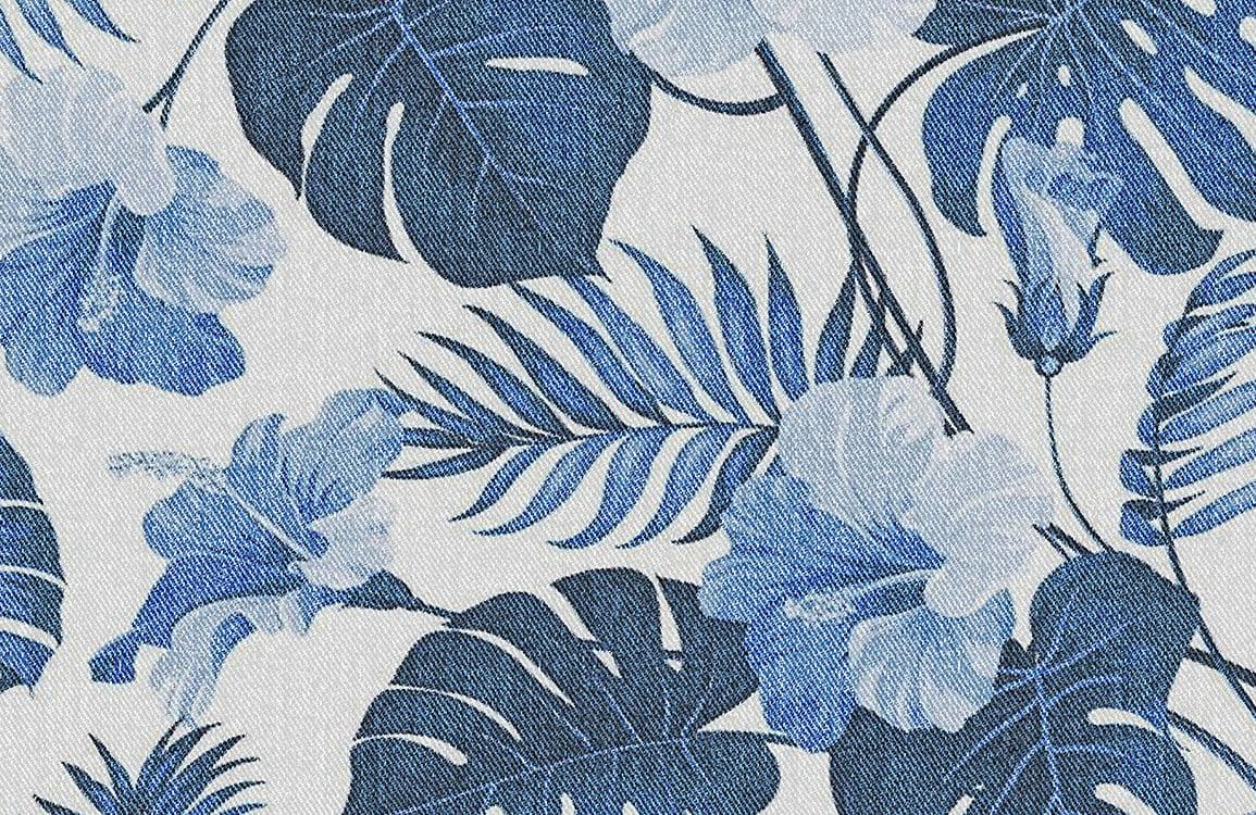 Tropical Blue Botanical Floral Wallpaper - Elegant Leaf Pattern Décor
