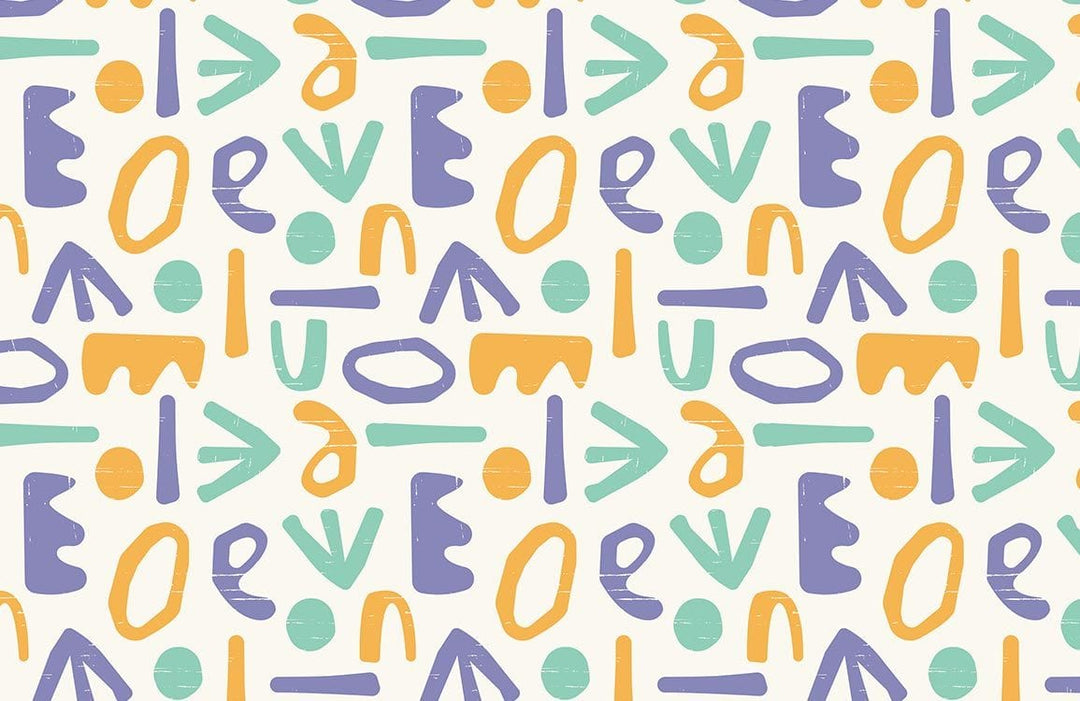 Playful Pastel Geometric Wall Mural: Modern Abstract Pattern Wallpaper Design