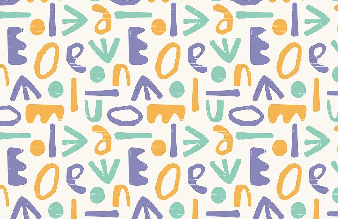 Playful Pastel Geometric Wall Mural: Modern Abstract Pattern Wallpaper Design