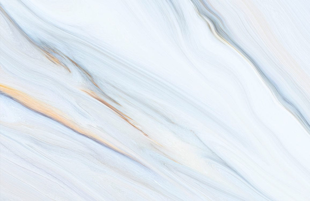 Elegant Marble Effect Blue and Beige Contemporary Wallpaper Mural Design