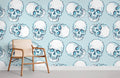 Blue Skeleton Wallpaper Mural