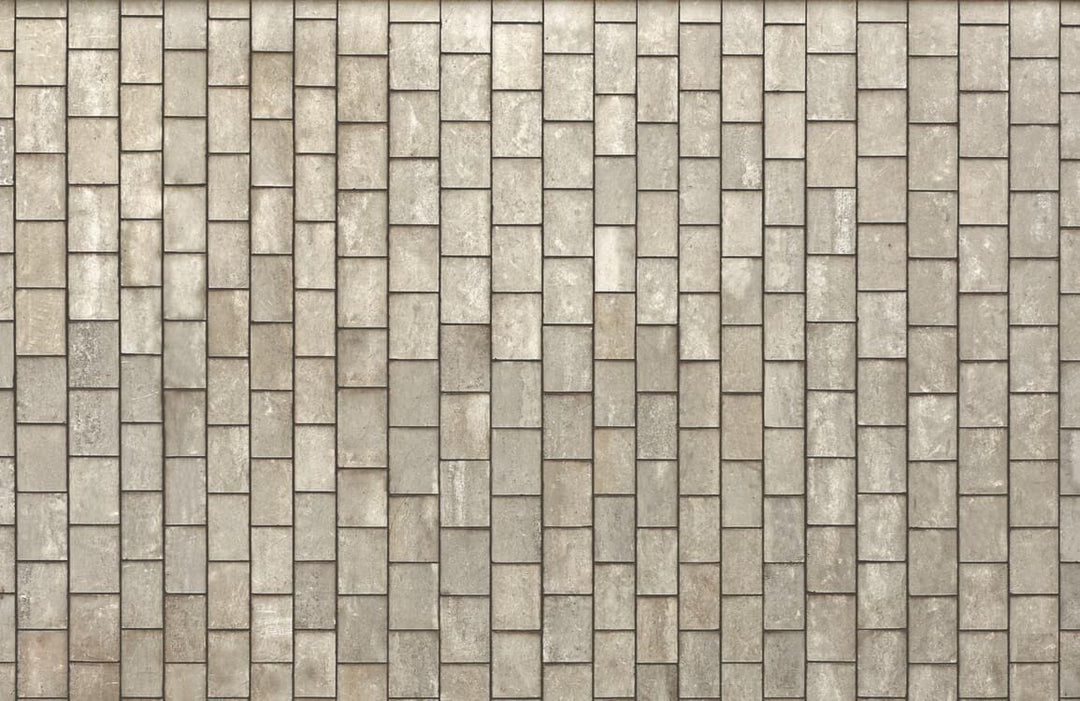 Rustic Grey Brick Pattern Wallpaper - Vintage Stone Effect Home Decor