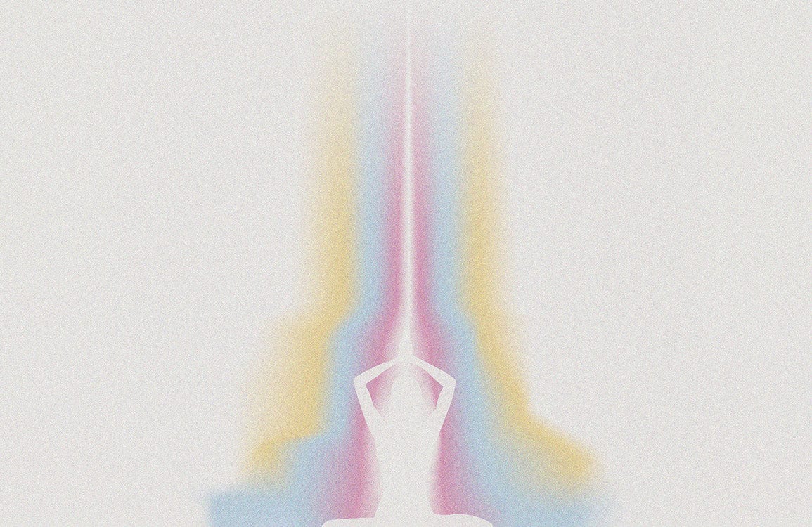 Tranquil Meditation Aura Wall Mural in Serene Pastel Spectrum