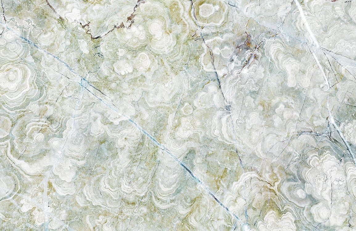 Elegant Blue and Green Marble Effect Wallpaper for Modern Interiors Decor